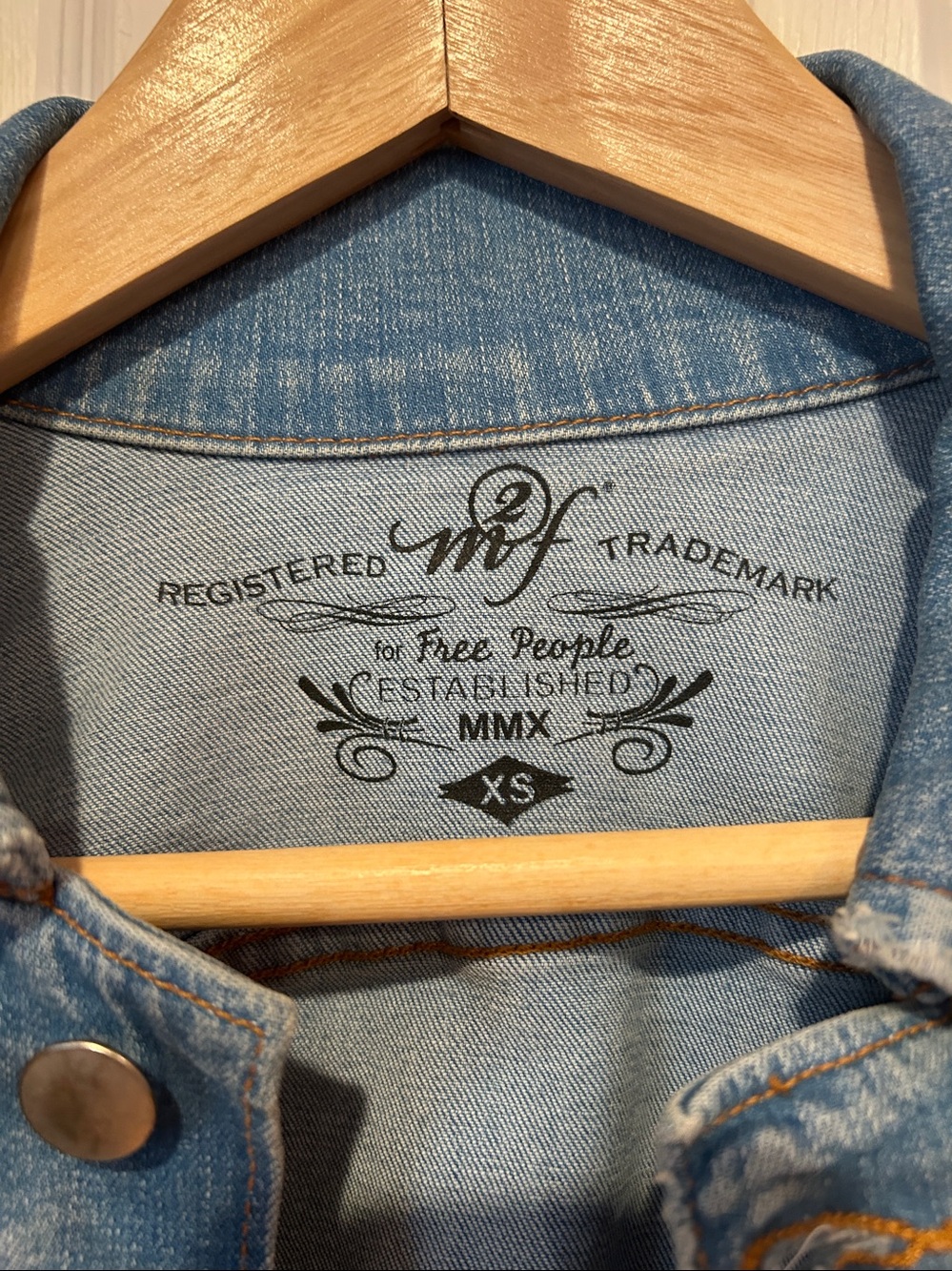 Free People Light Blue Denim Jean Jacket - Picture 2 of 4